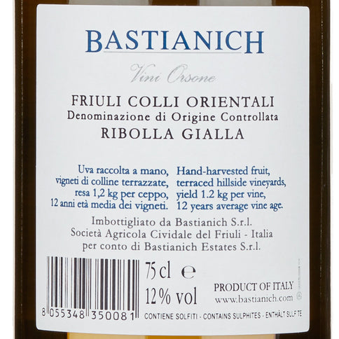 Friuli Colli Orientali Ribolla Gialla DOC 2024 - Bastianich